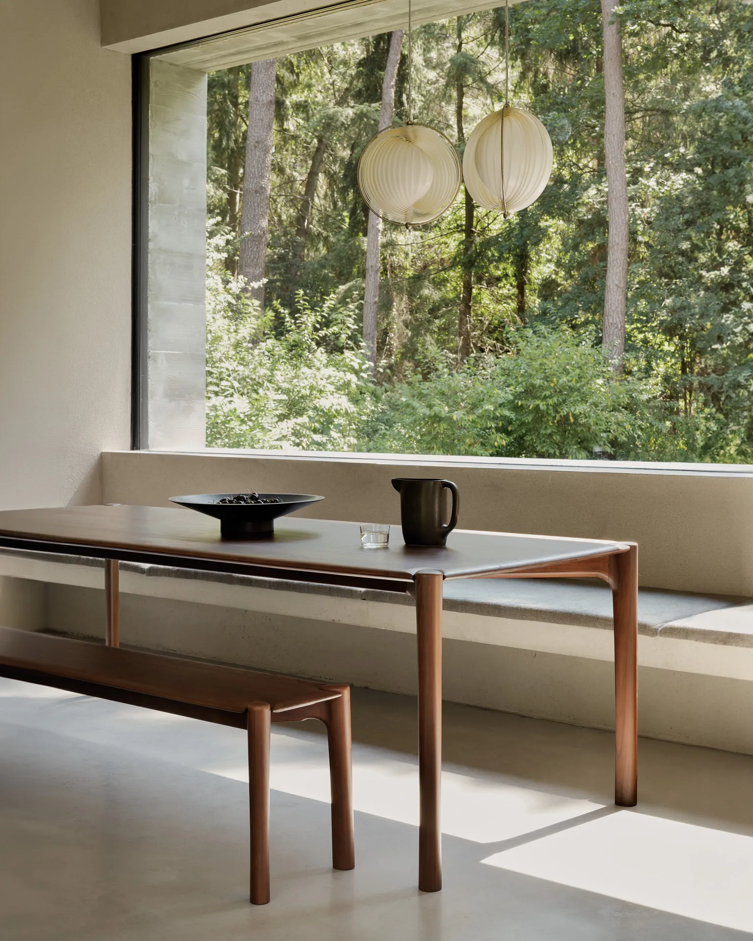 PI bench 186x35 cm, Lacquered teak brown Ethnicraft