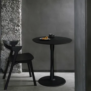 Torsion dining table - Black-stained oak, Ø90 cm - Ethnicraft