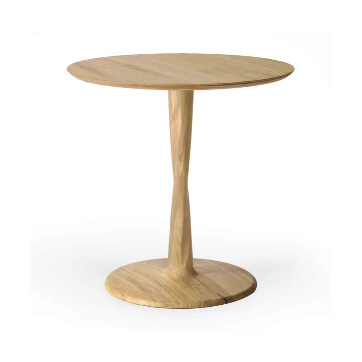 Torsion dining table - Lacquered oak, Ø70x69 cm - Ethnicraft