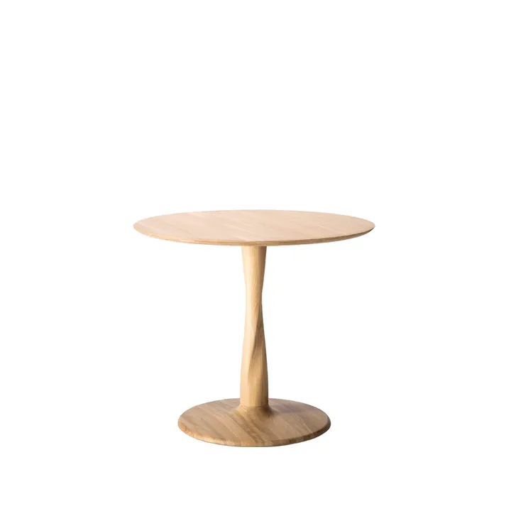 Torsion dining table - White-pigmented hardwax-oiled oak, Ø90 cm - Ethnicraft