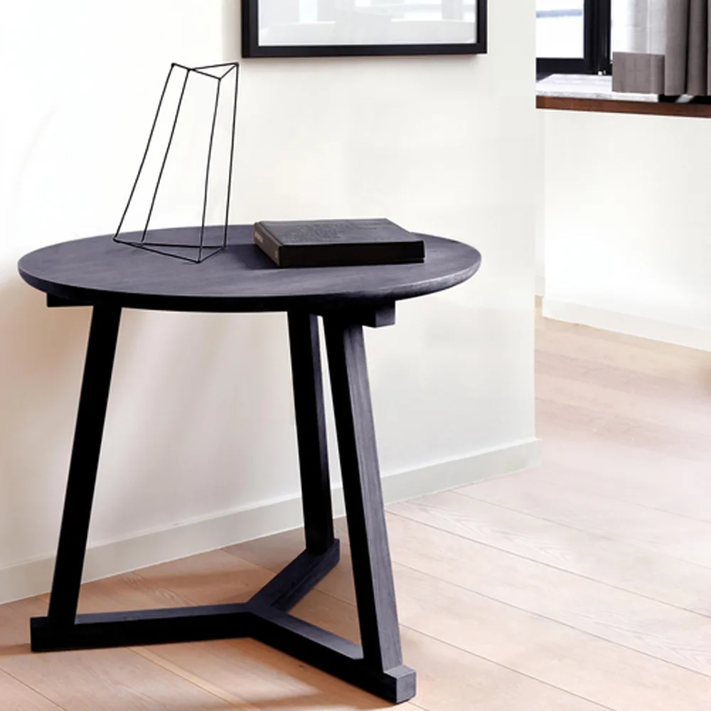 Tripod side table, Black oak small 56x46 cm Ethnicraft