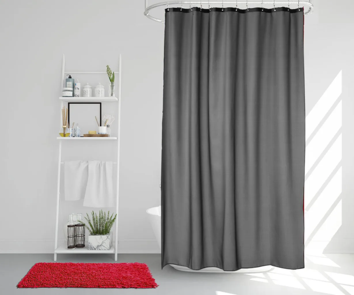 Match Shower curtain 200x240 cm, extra high (graphite) Etol Design