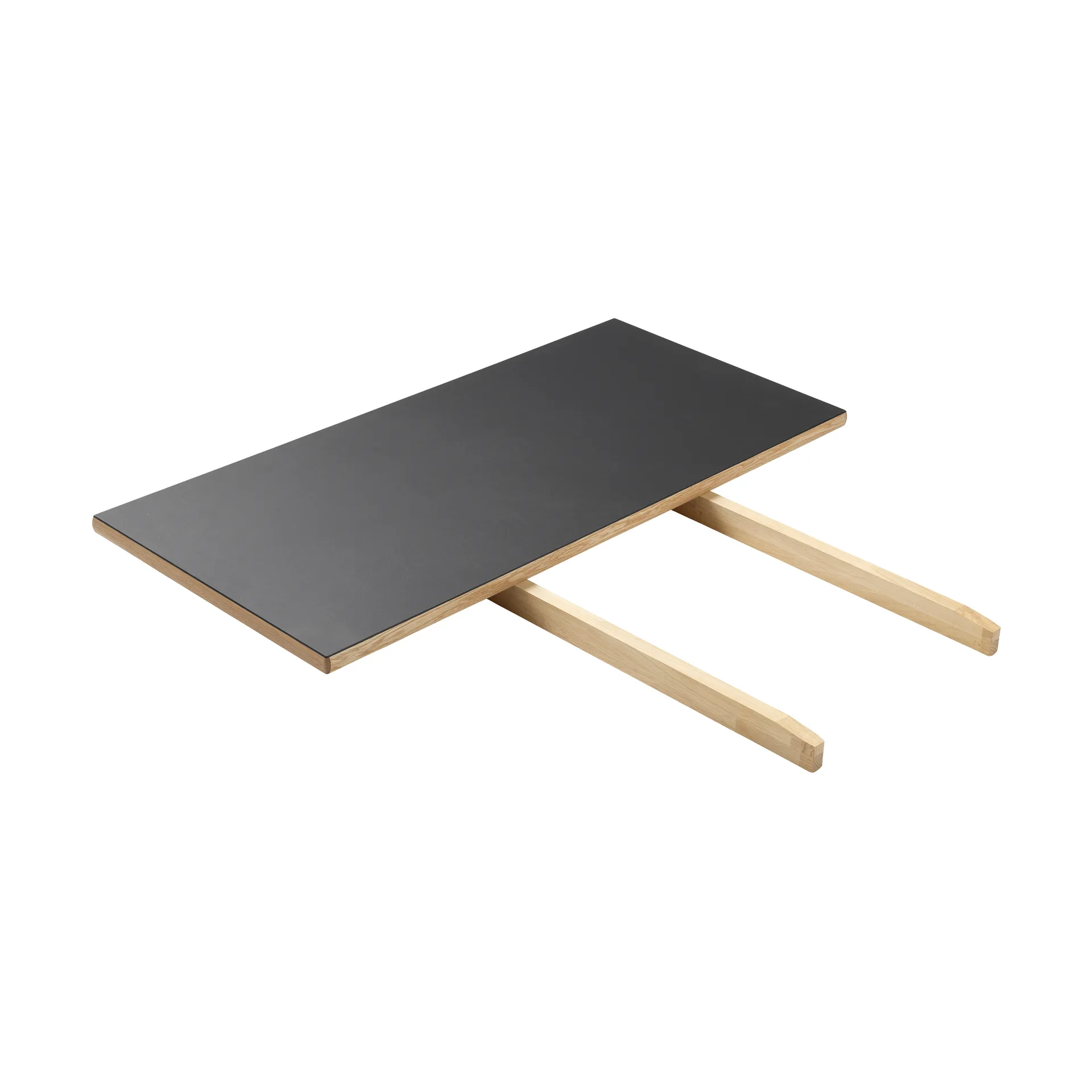 C35S extension leaf 95x45 cm, Black linoleum–oak natural water-based lacquer FDB Møbler