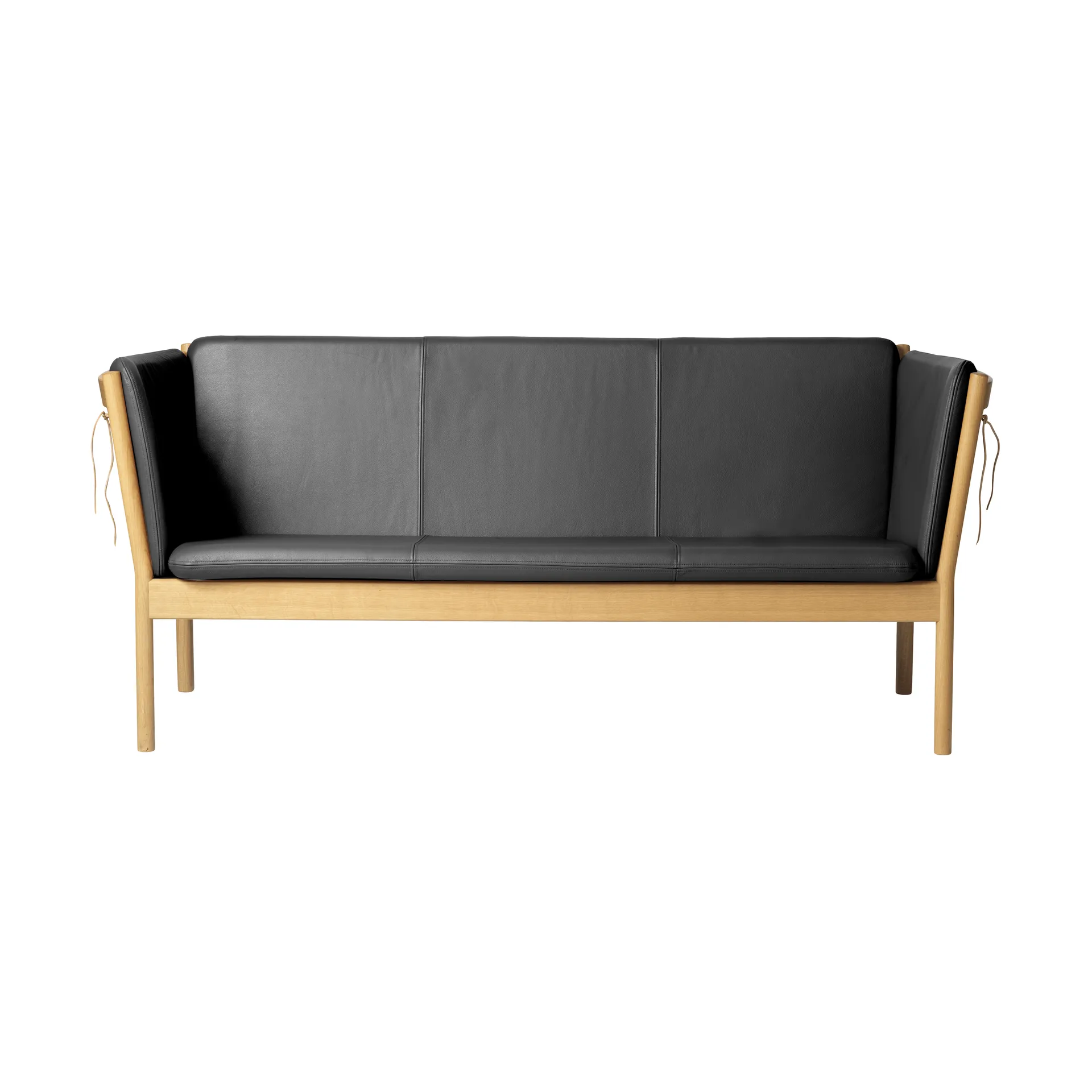 J149 sofa, Fabric black-lacquered oak, 3-seater FDB Møbler