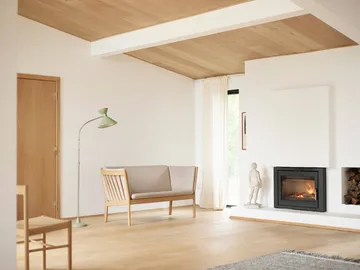 J149 sofa - Leather cognac-lacquered oak, 3-seater - FDB Møbler