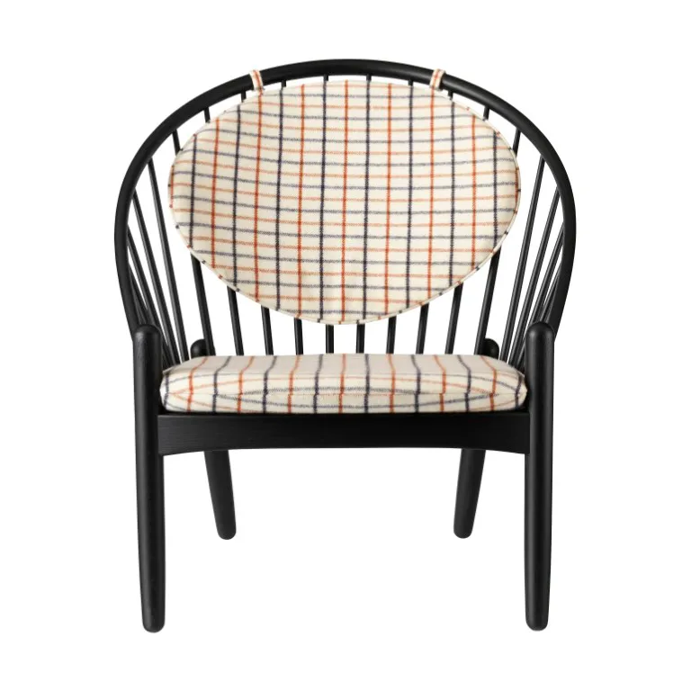 J166 Jørna chair, Oak black painted-red diced FDB Møbler