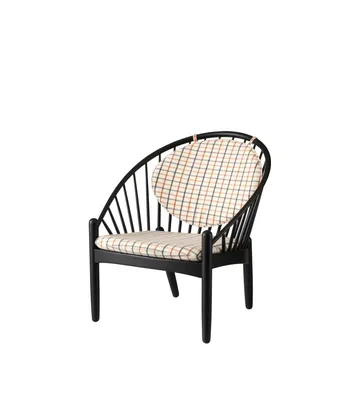 J166 Jørna chair - Oak black painted-red diced - FDB Møbler