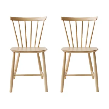 J46 chair, Beech natural lacquered, 2-pack - FDB Møbler