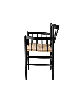 J81 chair with arms - Nature-beech black painted - FDB Møbler