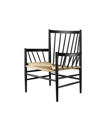 J82 armchair - Beech black painted-nature - FDB Møbler
