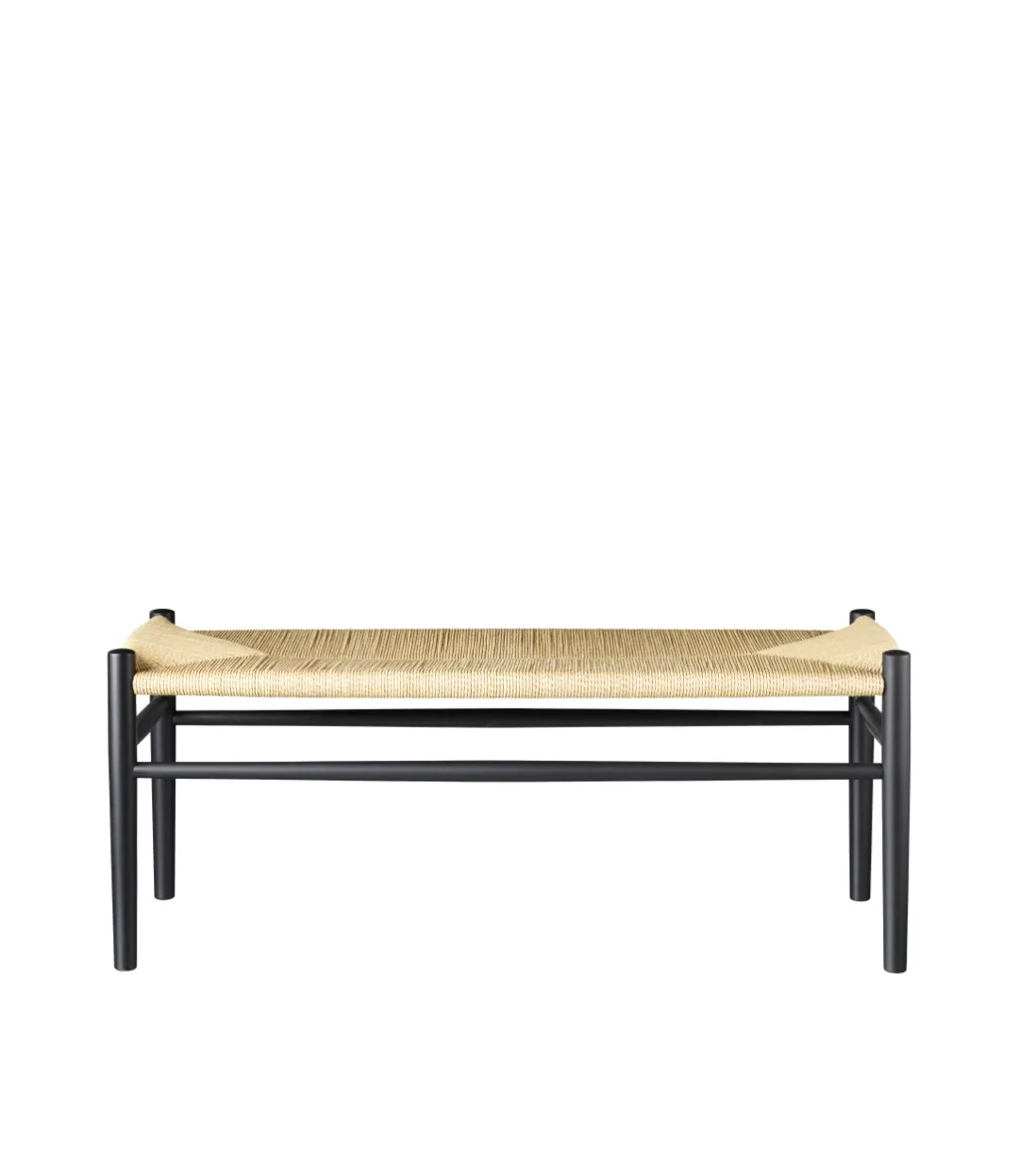 J83B RAL 9005 gloss 10 bench, Beech black painted-nature FDB Møbler