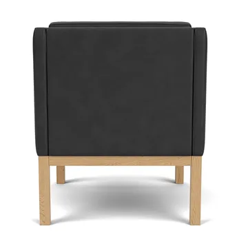 L46 MK155 armchair - Lacquered oak-leather black - FDB Møbler