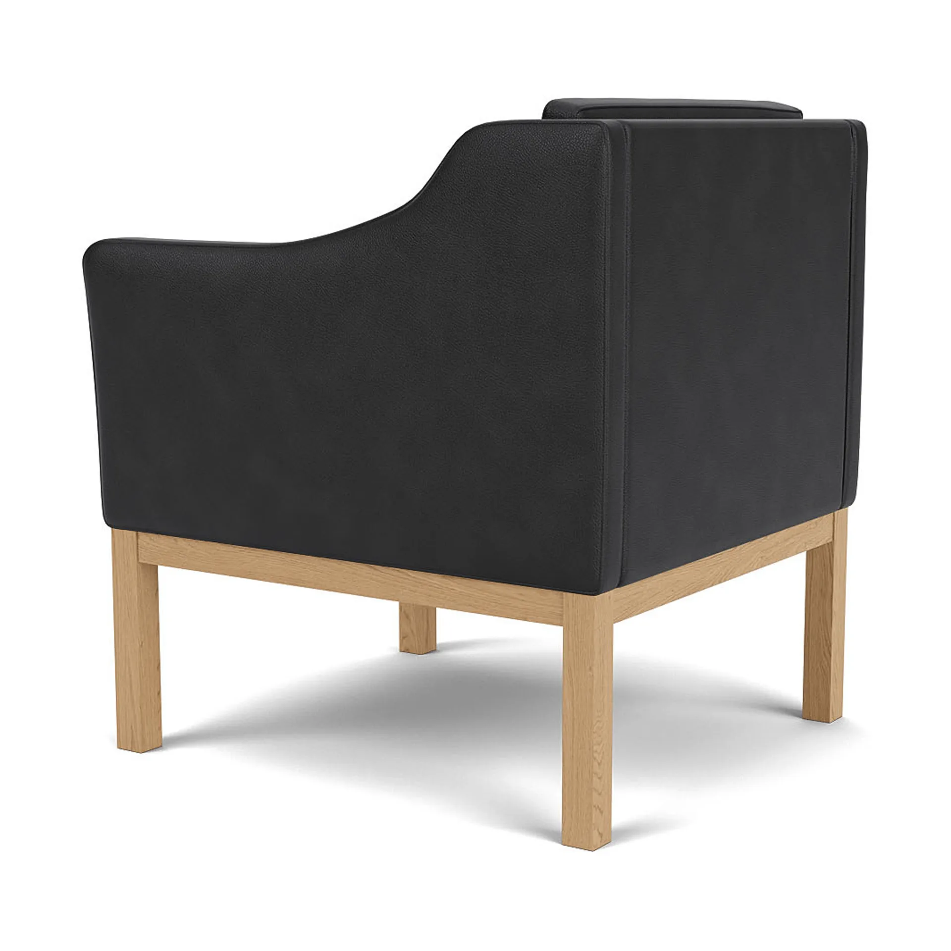 L46 MK155 armchair, Lacquered oak-leather black FDB Møbler