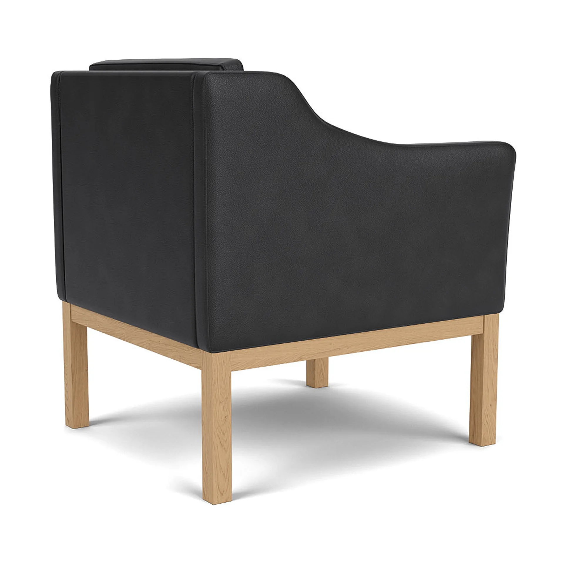 L46 MK155 armchair, Lacquered oak-leather black FDB Møbler