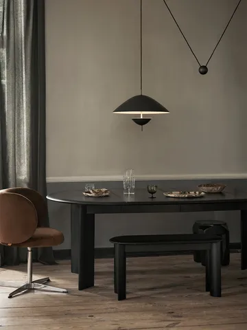 Bevel Extendable dining table - Black-oiled beech, incl. 2 extension leaf - Ferm Living