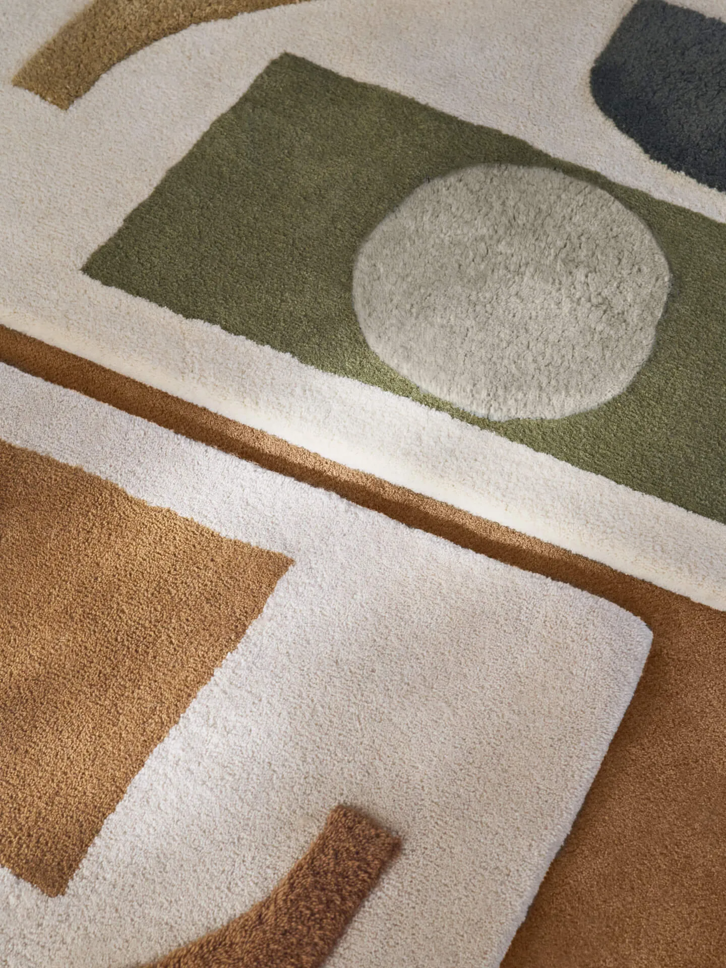 Bloco tufted rug, Green-off white, 120x180 cm Ferm Living