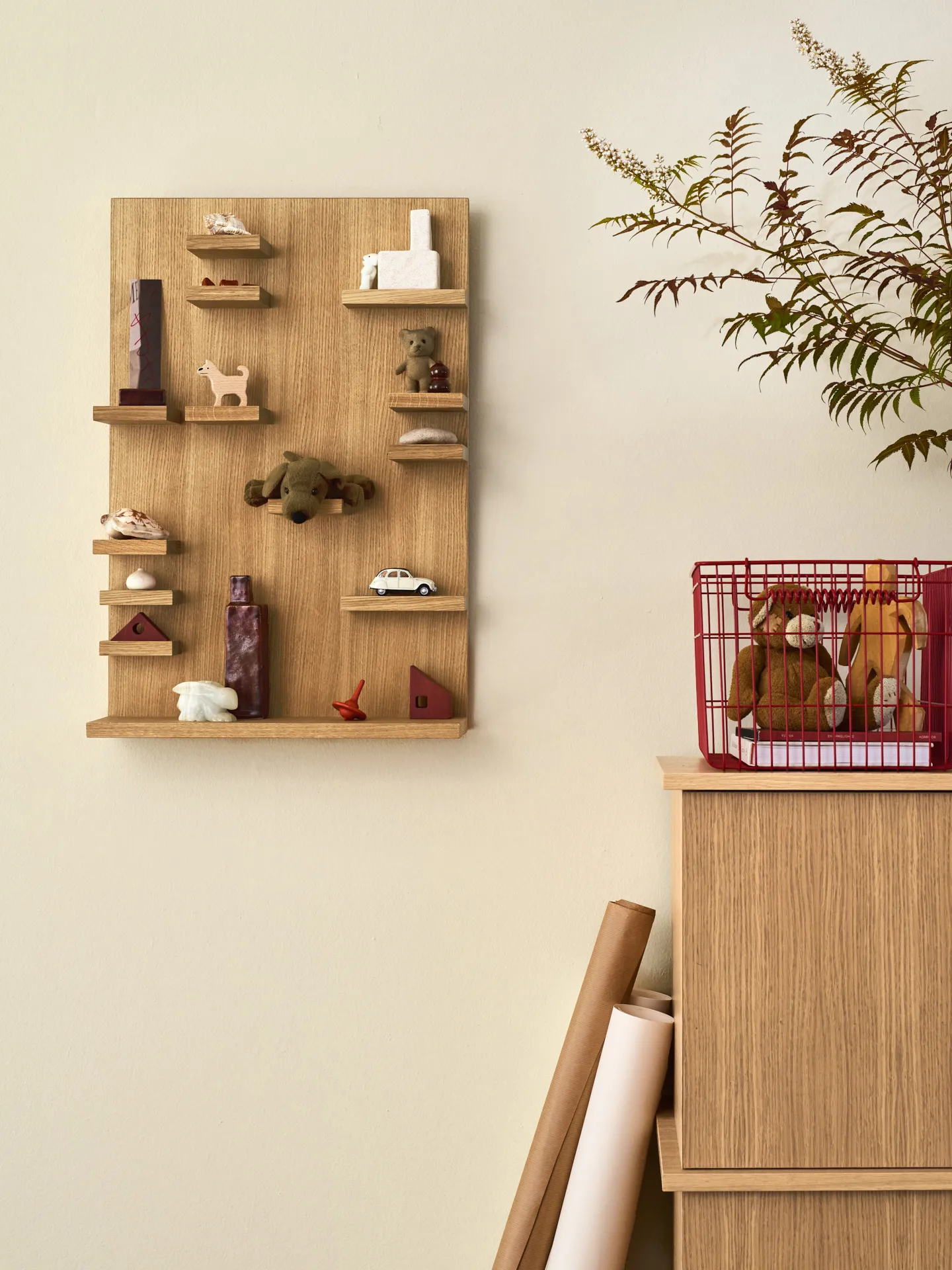 Cala stackable basket 2-pack, Poppy red Ferm Living