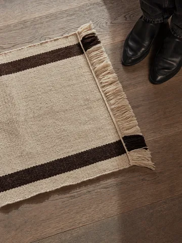 Calm kelim door mat - Off-white, Coffee, 50x70 cm - Ferm Living