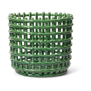 Ceramic braided basket Ø23.5 cm - Emerald Green - Ferm Living