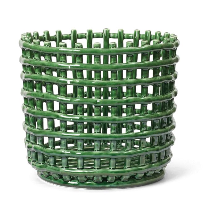 Ceramic braided basket Ø23.5 cm - Emerald Green - Ferm Living