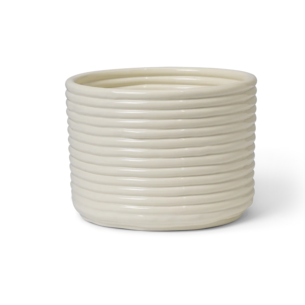 Corduroy flower pot Ø20x15 cm, Off white Ferm Living