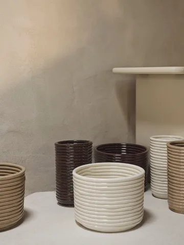 Corduroy flower pot Ø20x15 cm - Off white - Ferm Living