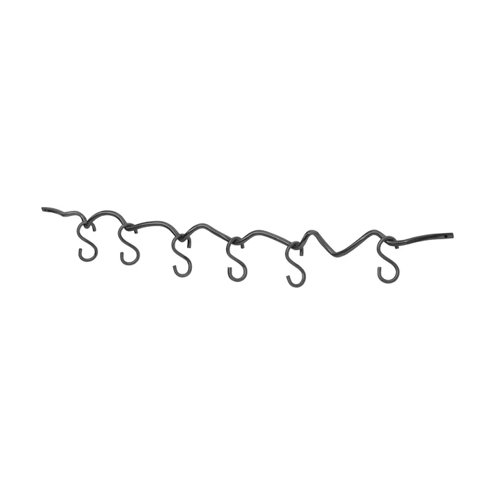 Curvature wall rail incl. 6 hooks - Black brass - Ferm Living