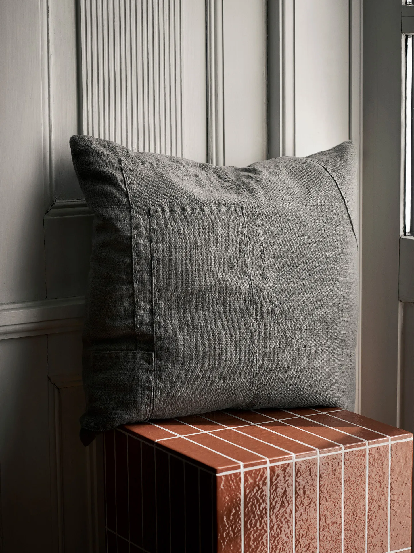 Darn cushion cover 50x50 cm, Blue Grey Ferm Living