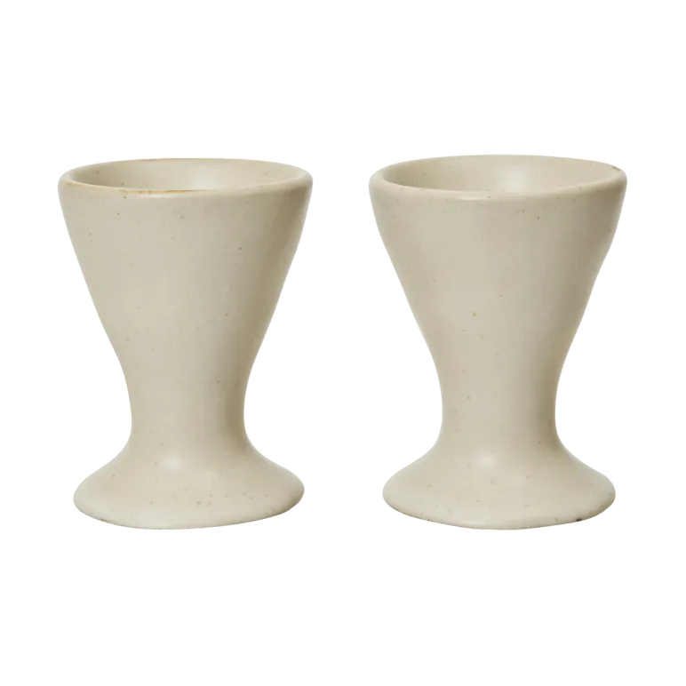 Flow egg cups 2-pack, Off-white speckle Ferm Living