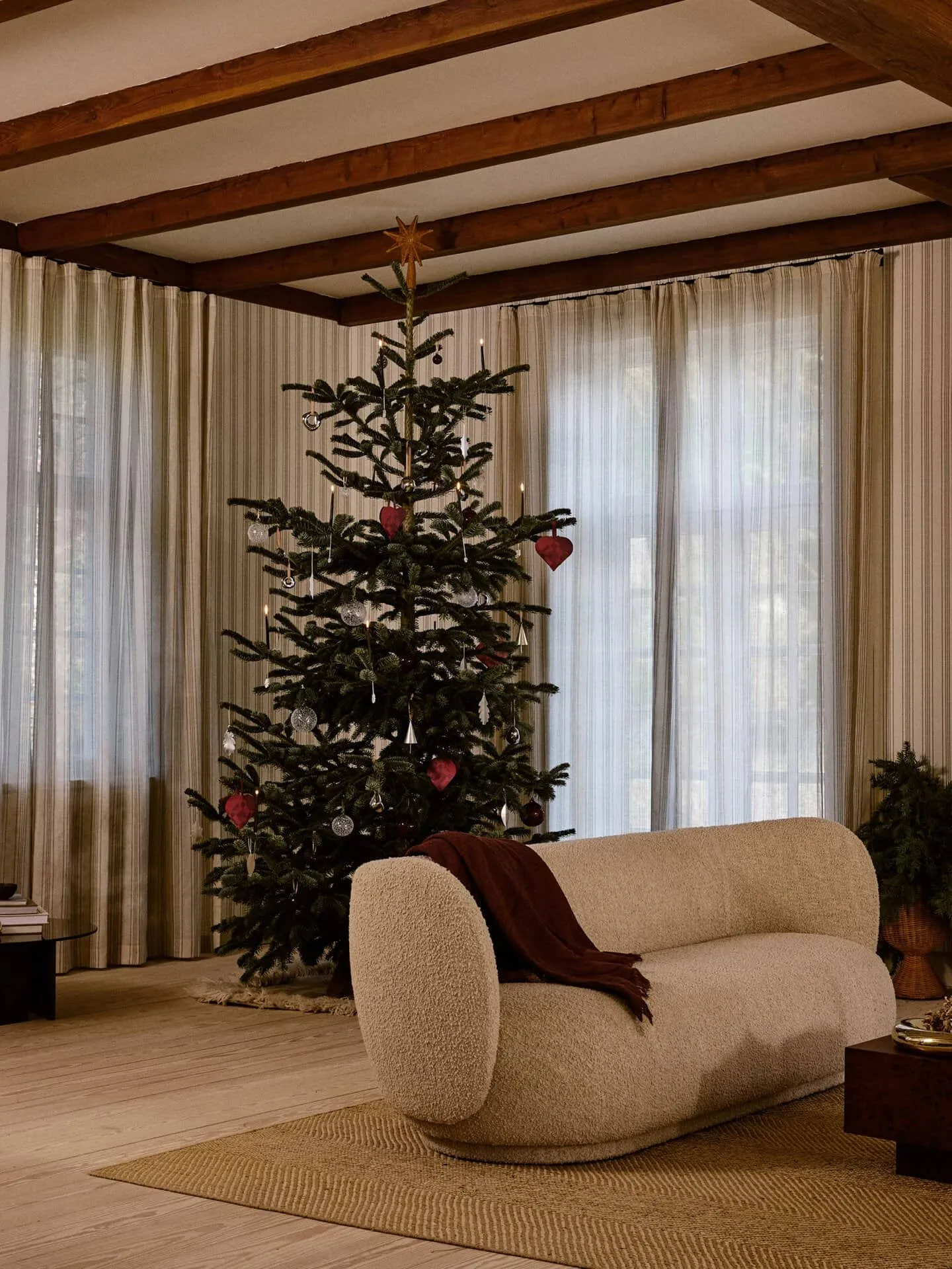 Flurry Christmas baubles 3-pack, L, White Ferm Living
