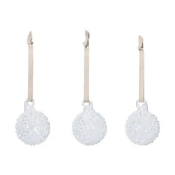 Flurry Christmas baubles 3-pack - S, White - Ferm Living