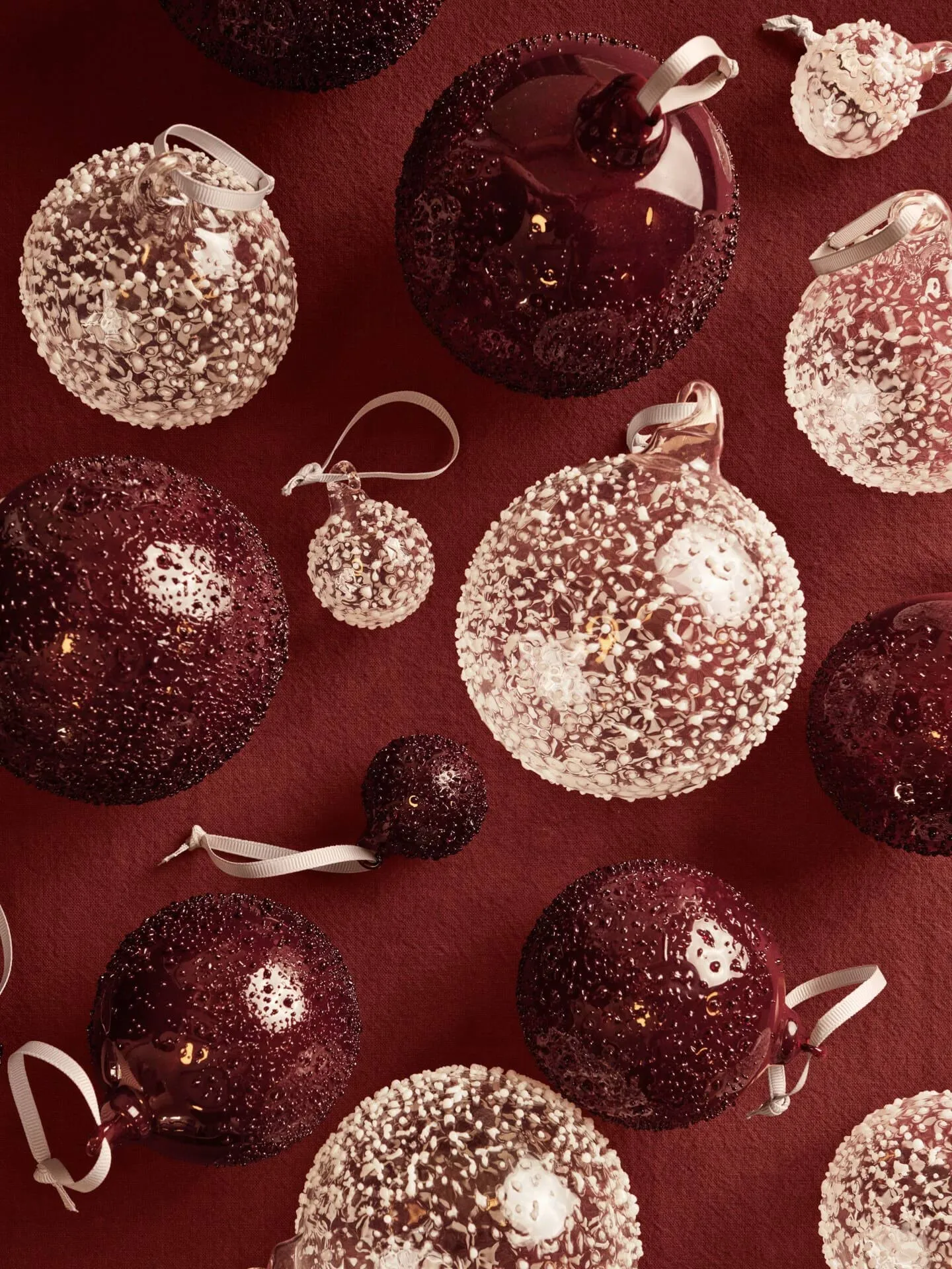 Flurry Christmas baubles 3-pack, S, White Ferm Living