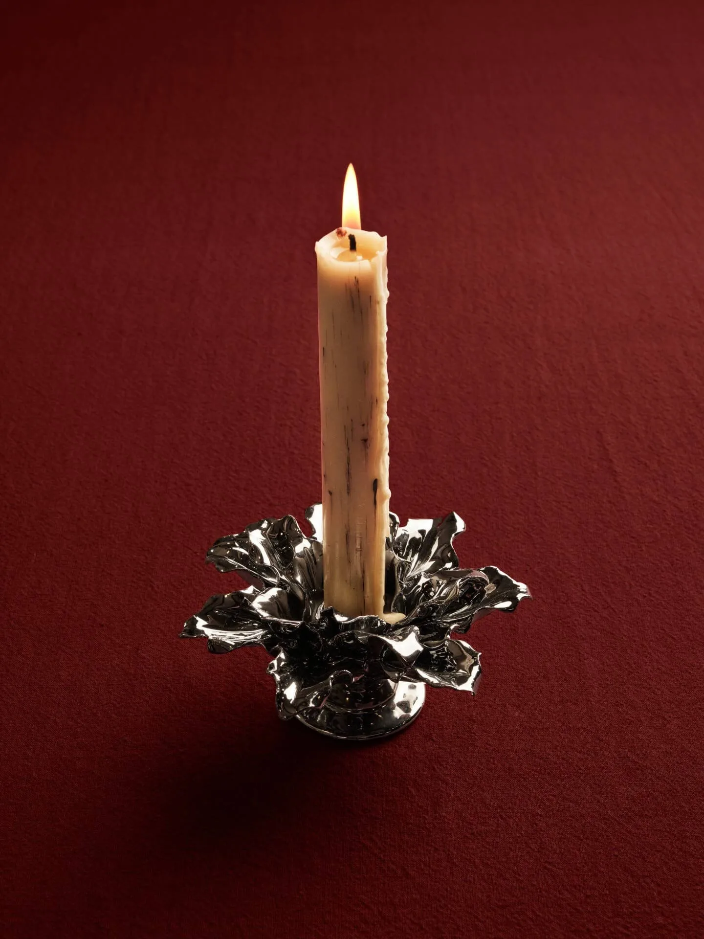 Holly Leaf candle holder, Silver Ferm Living