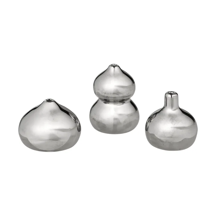 Komo vasee mini set of 3 - Silver - Ferm Living