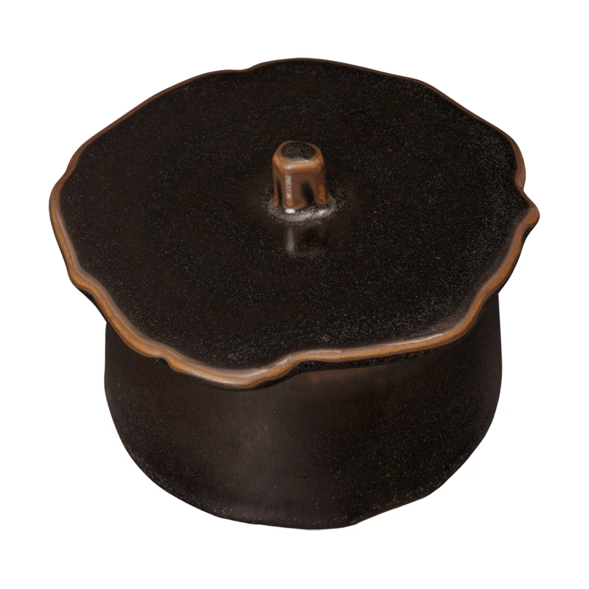 Marnen jar with lid, Carob brown, Ø13x7 cm Ferm Living