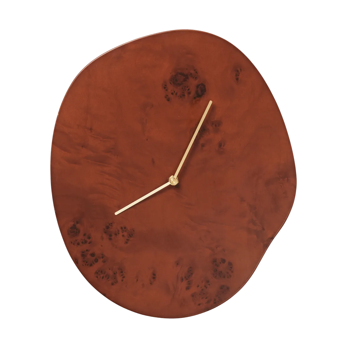 Melt wall clock 28x33 cm, Dark stained burl Ferm Living