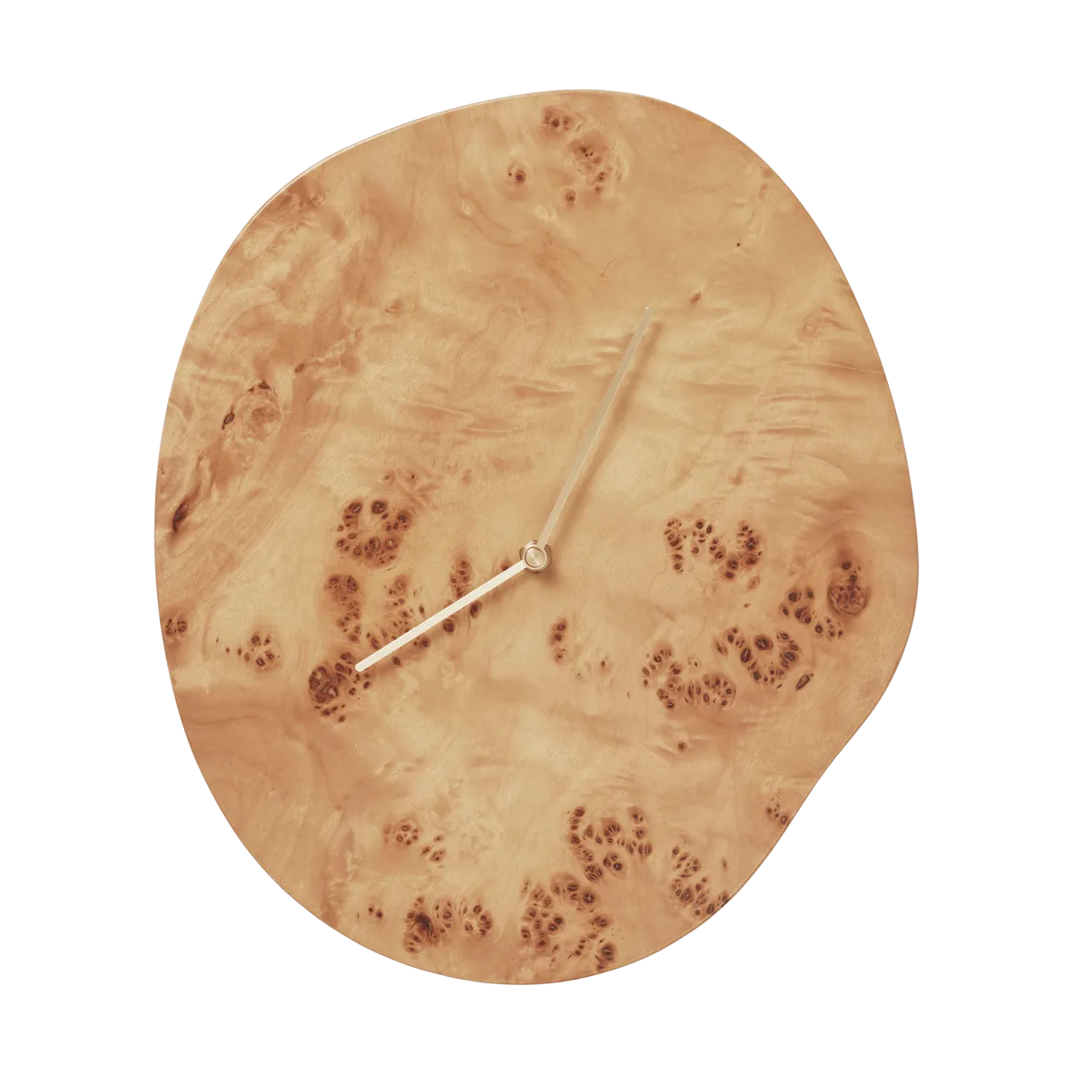 Melt wall clock 28x33 cm, Natural burl Ferm Living