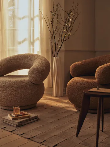Orbo Lounge chair - Raw bouclé - Natural - Ferm Living