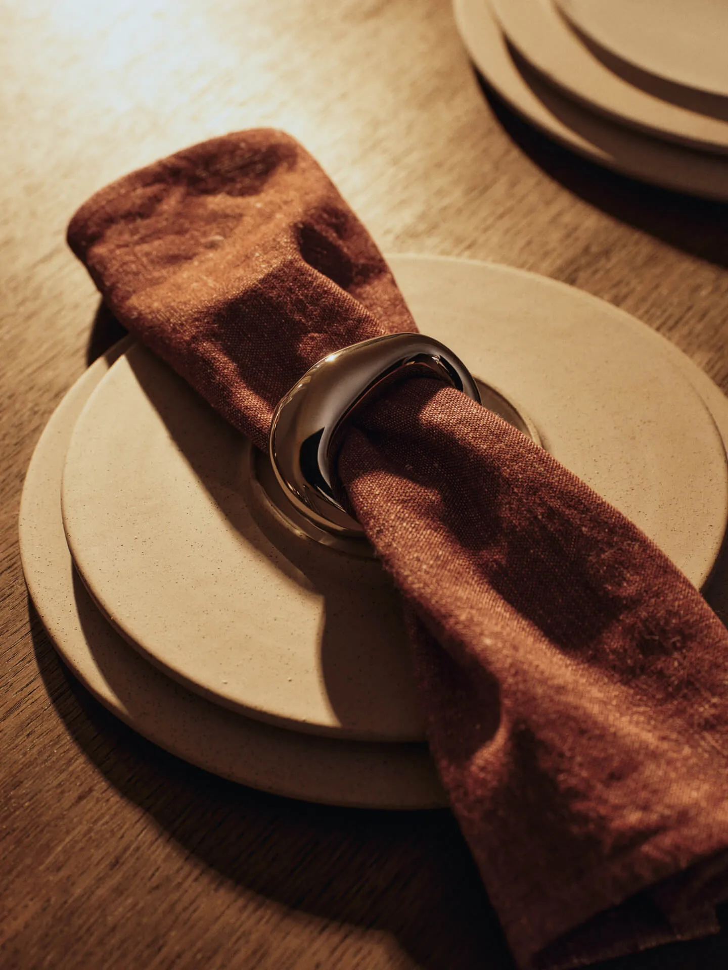 Orrith napkin ring 4-pack, Silver Ferm Living