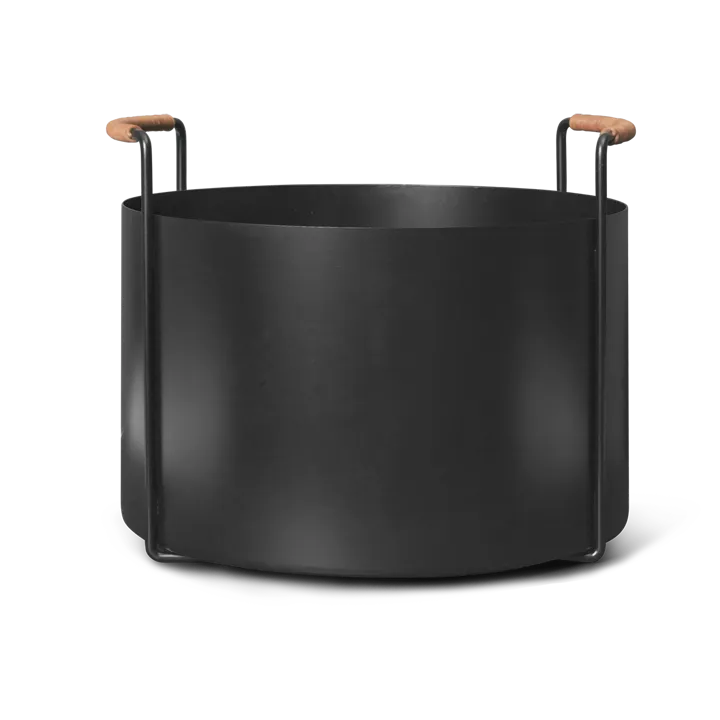 Port wood basket, 42x40x32,4 cm - Black - Ferm Living