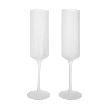 Ripple Champagne flutes champagne glasses 15 cl 2-pack - Frosted - Ferm Living