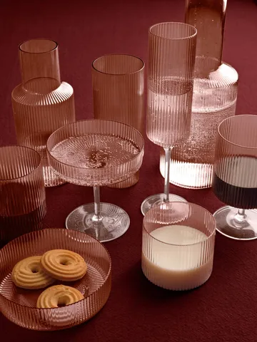 Ripple glass 4-pack - Blush - Ferm Living