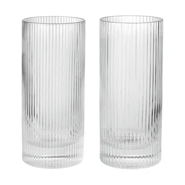 Ripple Highball glasses 48 cl 2-pack - Clear - Ferm Living