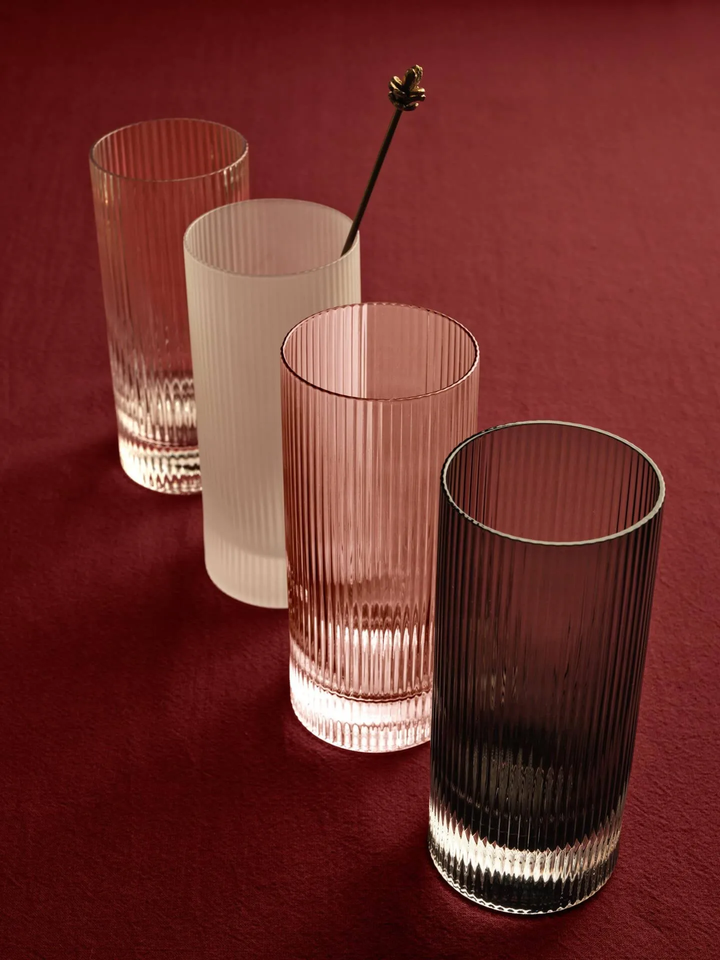 Ripple Highball glasses 48 cl 2-pack, Clear Ferm Living