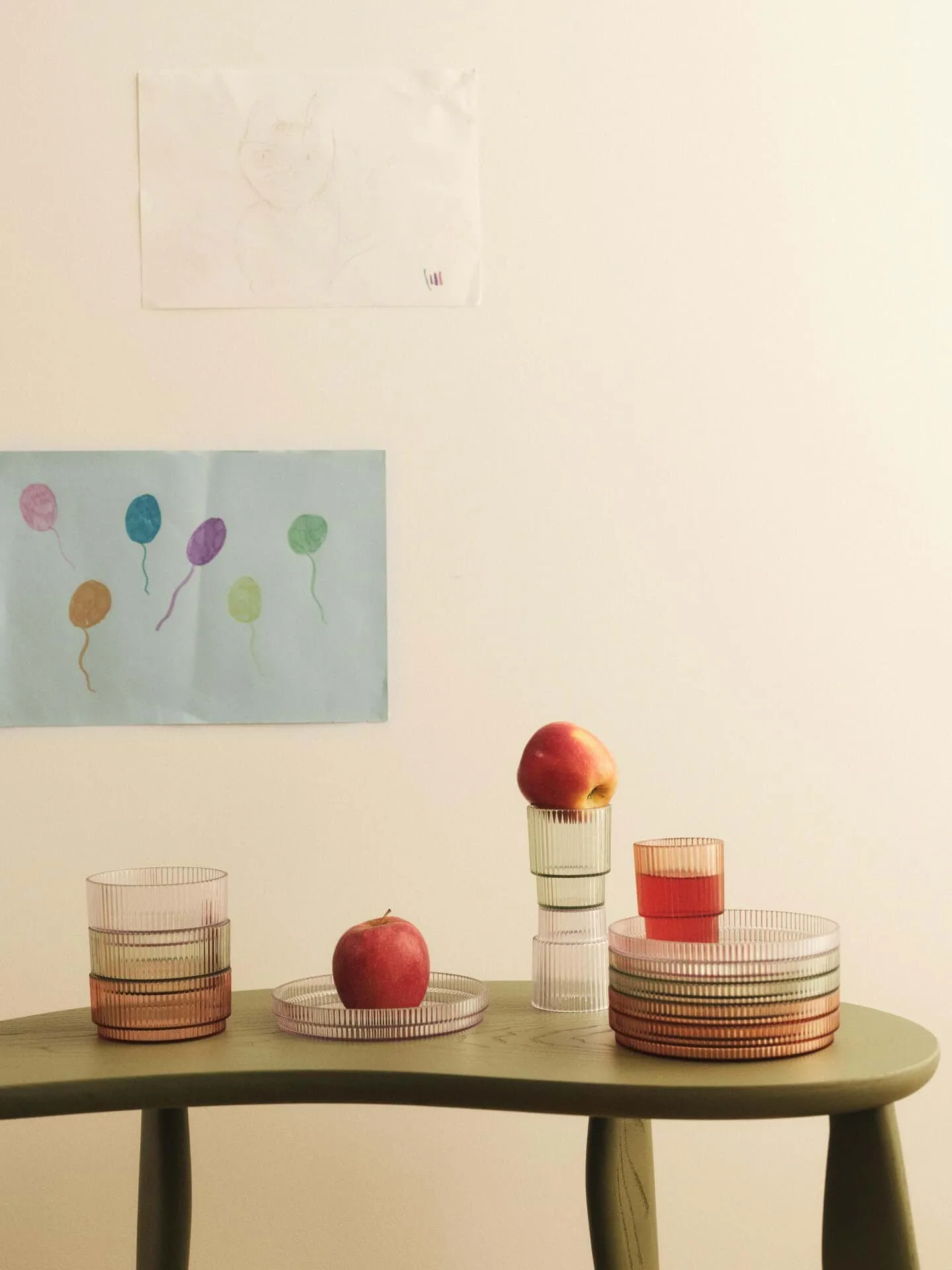 Ripple kids glass, Tea green, 2-pack Ferm Living