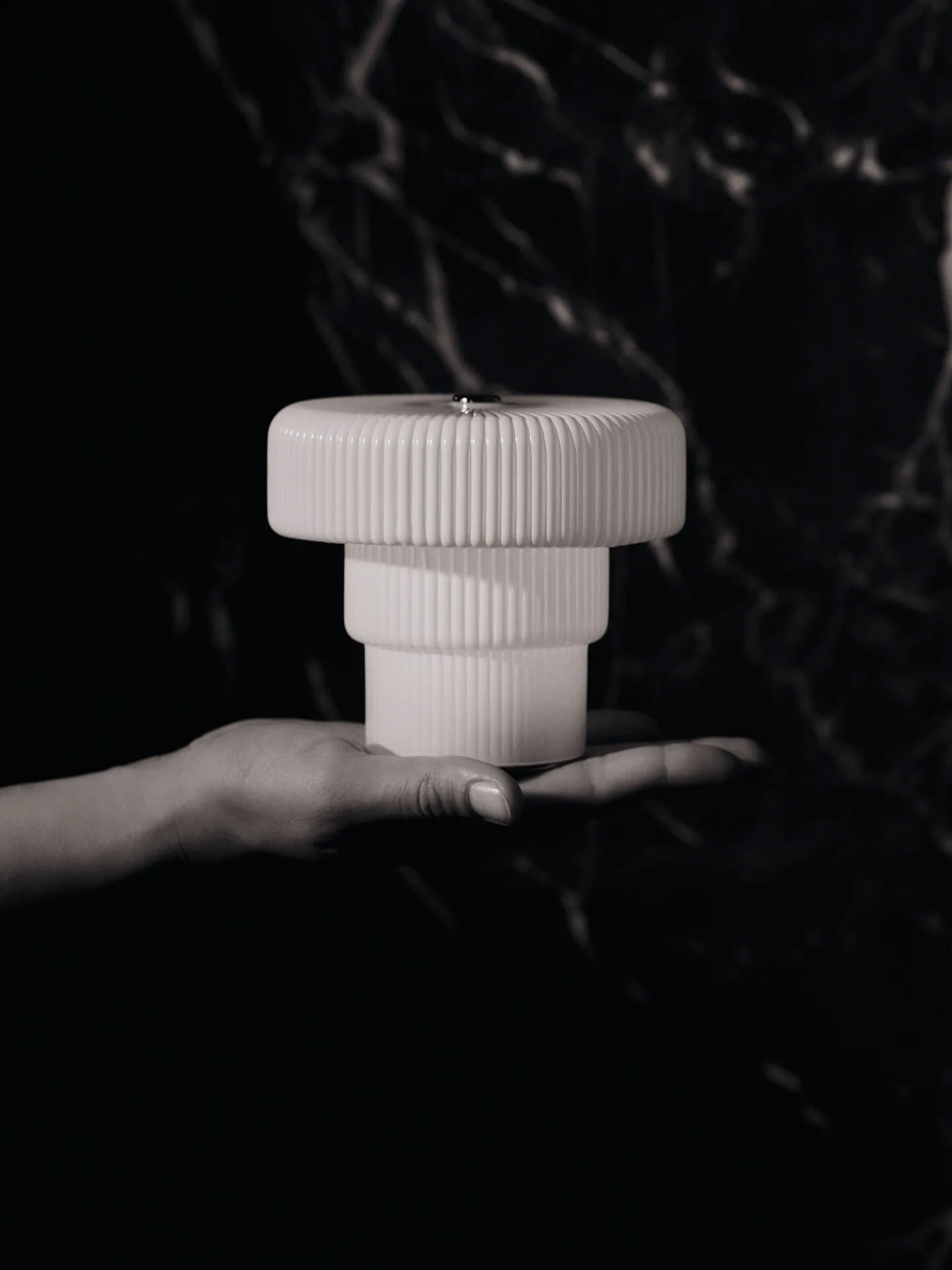 Ripple portable table lamp, White, 10 cm Ferm Living