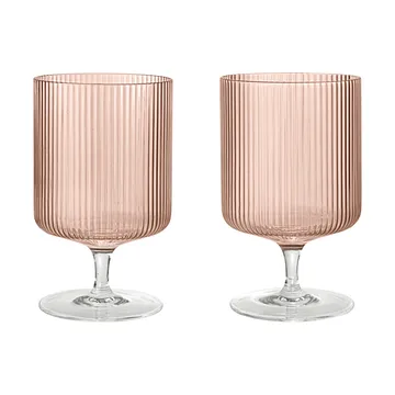 Ripple wine glass 2-pack - Blush - Ferm Living