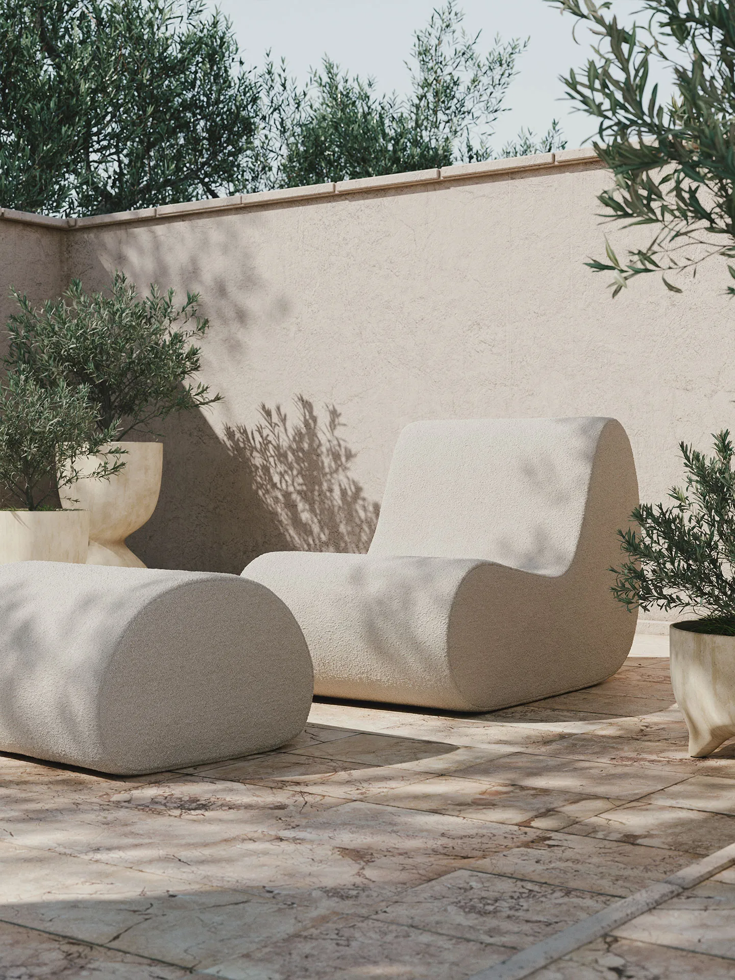 Rouli pouf pure bouclé, Off-white Ferm Living