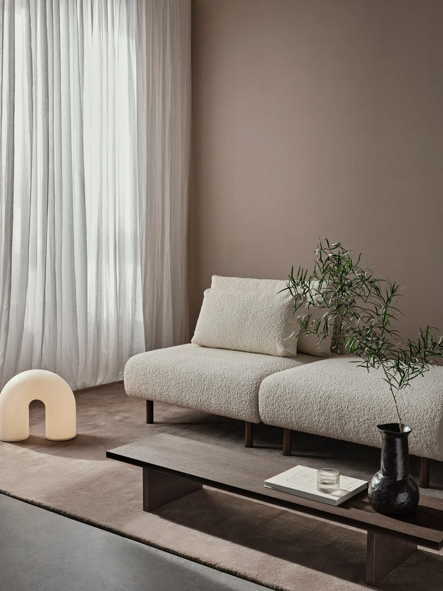 Stille tufted rug, Ash Brown, 200x300 cm Ferm Living