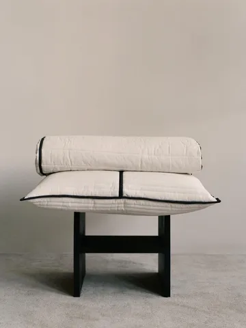 Vari quilted bedspread - Natural-dark chocolate, 260x230 cm - Ferm Living